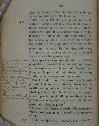 Sentence long paragraph written by Mill on David Ricardo's  Essay on the Influence of the Low Price of Corn on the Profits of Stock