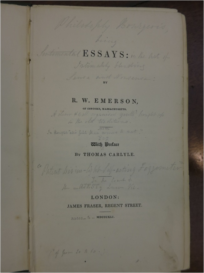 Mill on The Title Page of Emerson's Essays
